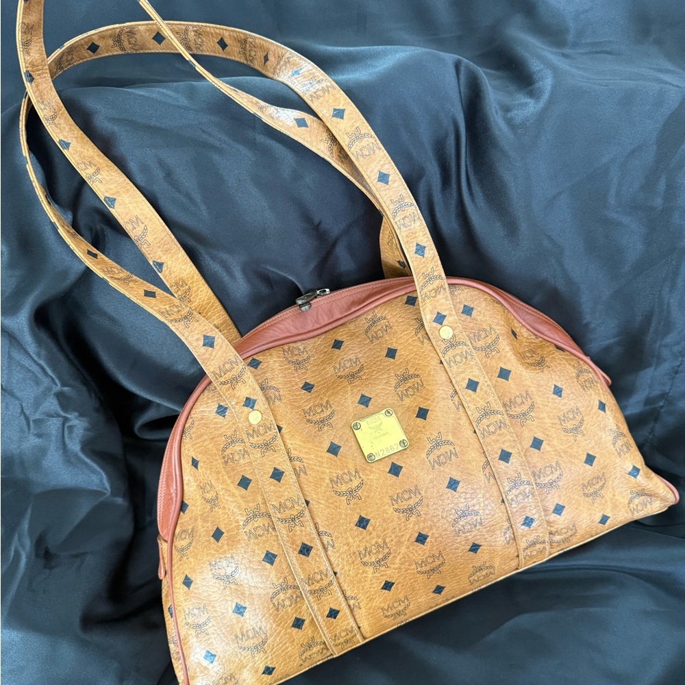 MCM Brown Logo Shoulder Bag